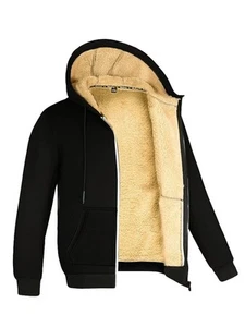 Winter Lambswool Zipper Hoodies Thicken Warm Jackets Long Sleeve Sweatshirts - Foto 1 di 12