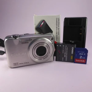 Casio Digital Camera Exilim EX-Z1200 12.1MP Silver Tested Full Working Set - Picture 1 of 8