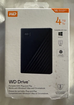 Western Digital WD 4 TB My Passport Portable External Drive WDBPKJ0040BBK-WEWM - Image 1 of 4