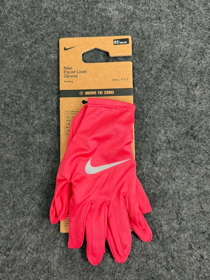 Guantes ligeros Nike Pacer Liner Dri-Fit para mujer XS/S para correr rosa plateado Foto 1 de 2