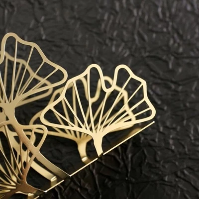 Porta Tovaglioli Foglia di Ginkgo in Metallo - Portatile ed Elegante - Immagine 1 di 4
