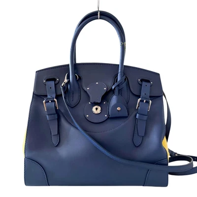 Bolso de cuero amarillo azul bidireccional Finest Ralph Lauren Ricky de Japón raro MMRf73 Foto 1 de 4