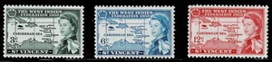 ST VINCENT-1958 WEST INDIES FEDERATION - Sc#191/193 - MUH - BE 186 - Picture 1 of 1