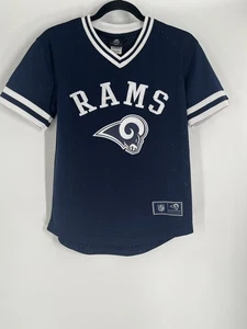 NFL team apparel RAMS youth jersey size M (10/12) blue/white unisex sewn logo - Picture 1 of 11