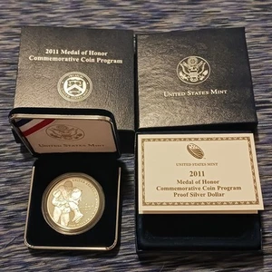 2011 P Medal of Honor Proof Silver Dollar $1 Coin Box and COA - Picture 1 of 4