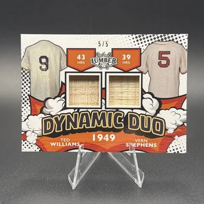 2024 LEAF LUMBER “DYNAMIC DUO” Ted Williams & Vern Stephens DUAL BAT RELICS 5/5 - Image 1 of 4