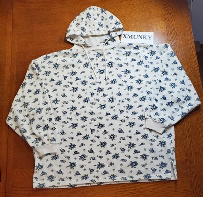 Moletom com capuz feminino vintage anos 80 Energie Bi Currants XL floral baggy Honk Kong - Imagem 1 de 4