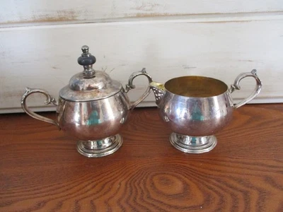 Raro juego de crema y azúcar vintage Oneida USA Ltd con tapa Foto 1 de 4