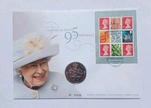 Reino Unido 2021 £5 Cinco Libras Moneda Cubierta Reina 95 Cumpleaños Real Casa de la Moneda BUNC PNC - Imagen 1 de 1
