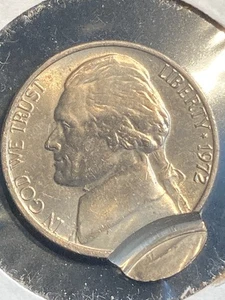 Double Struck 1972-P Jefferson Nickel Mint Error -Second Strike 90% Off Center - Picture 1 of 4