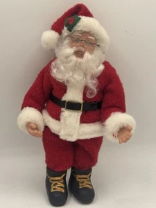 Holiday Creations Weihnachtsmann mit Brille Ornament/Figur Plüsch/Filz Vintage 1998 - Bild 1 von 8