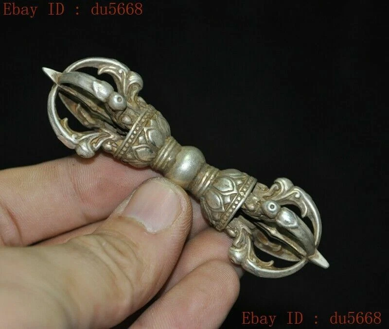 Estatua amuleto de plata budista tibetano - Foto 1 de 4