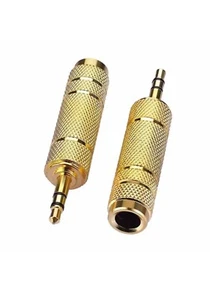 Enchufe convertidor adaptador de auriculares de audio con conector macho de 6,35 mm hembra a 3,5 mm. Reino Unido - Imagen 1 de 3