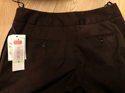 Pantalones de vestir Jones New York Collection marrón elástico pierna ancha talla 4P ¡Nuevos! Foto 1 de 4