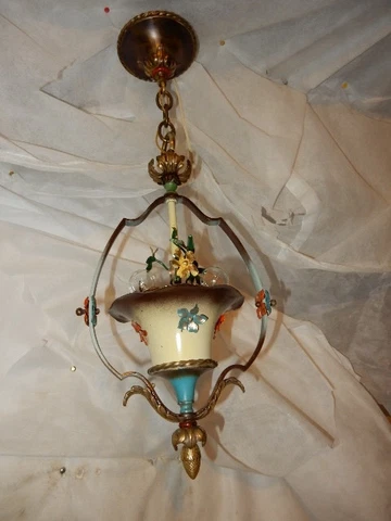 Cast Iron Spanish Revival Arts & Crafts Chandelier Fixture Cover