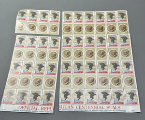 1954 GOP Republican Centennial From Abe to Ike Rare Political Stamp Sheet Seals - Picture 1 of 9