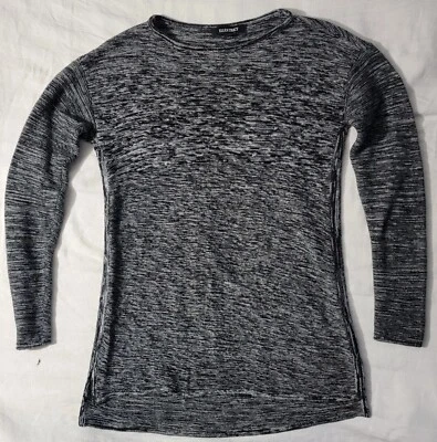 Ellen Tracy Knit Sweater Women's M Long Sleeve Black Ivory Pullover — 第 1/4 张图片