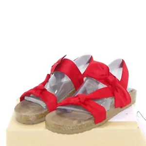 JOURNEE COLLECTION Xanndra womens sandals shoe size 7.5 M red fabric upper NEW - Picture 1 of 6