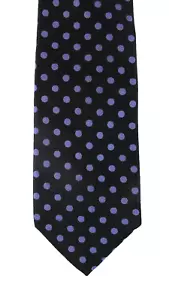 Robert Talbott Herren Krawatte, schwarz lila gepunktet, 100 % Seide, 4'x63' - Bild 1 von 8