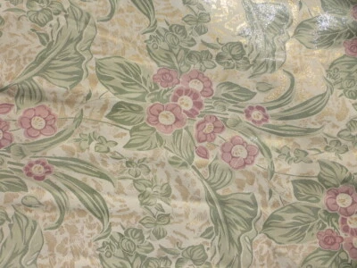 Lambskin leather hide Multicolored Tropical Floral Print on Buttercream - Image 1 of 4