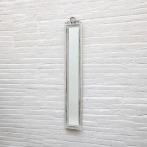Washed White Wall Mirror Slim Design 109cm Tall | 13cm Wide | 3cm Depth - Picture 1 of 3
