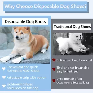 12Pcs Disposable Dog Boots Waterproof Pet Shoes, Breathable Dog Paw Protectio... - Picture 1 of 6