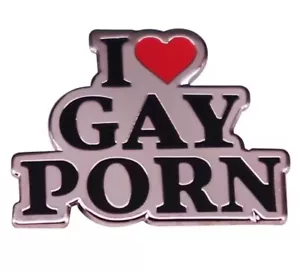 I ❤️ Gay Porn Enamel Pin - Free AU Post - AU Stock - Picture 1 of 1