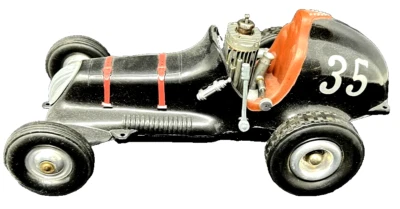 Vintage Roy Cox Thimble Drome Tether #35 Black w/ Red Stripes Racer Car w/ Motor - Image 1 of 4