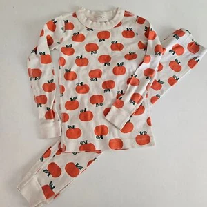 Hanna Andersson Halloween PJs 110 5 Pumpkin Orange Ivory 2pc Pajamas - Picture 1 of 7