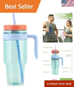 50oz Leak-Proof BPA-Free Tumbler with Lid Straw Handle Reusable Sports Drink - Picture 1 of 9