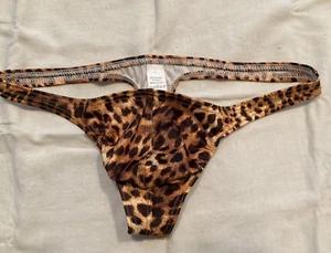 Men's Leopard Print Thong NWT L - Picture 1 of 4