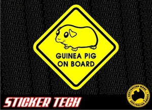 ADVERTENCIA CONEJILLO DE INDIAS A BORDO CALCOMANÍA ADHESIVA PARA ADAPTARSE A MASCOTAS ROEDORES HÁMSTER REGALO RATÓN - Imagen 1 de 1