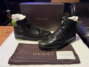 GUCCI GG 337208 Zapatillas Altas de Cuero Verde/Negro - Talla 11 - ¡¡NUEVAS!!! - Imagen 1 de 17