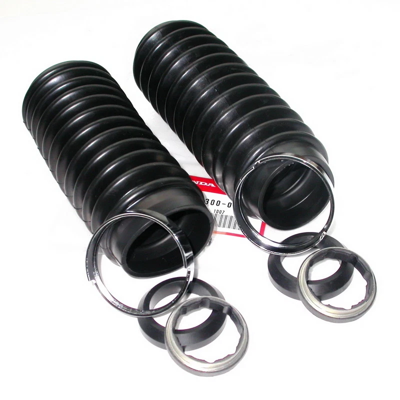 Honda CB 750 Cuatro K0-K2 Horquilla Fuelle Gomas Anillo Cromado Juego Horquilla Botas Goma - Imagen 1 de 1