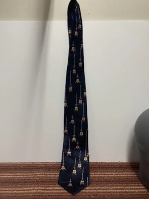 Corbata elástica para hombre para saltar deportes después de la oscuridad marca corbata azul seda Foto 1 de 3