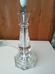 LAURA ASHLEY OCTAGONAL BASE FACETED BLAKE PRISM CRYSTAL LAMP MINT QUALITY H15" - Picture 1 of 15