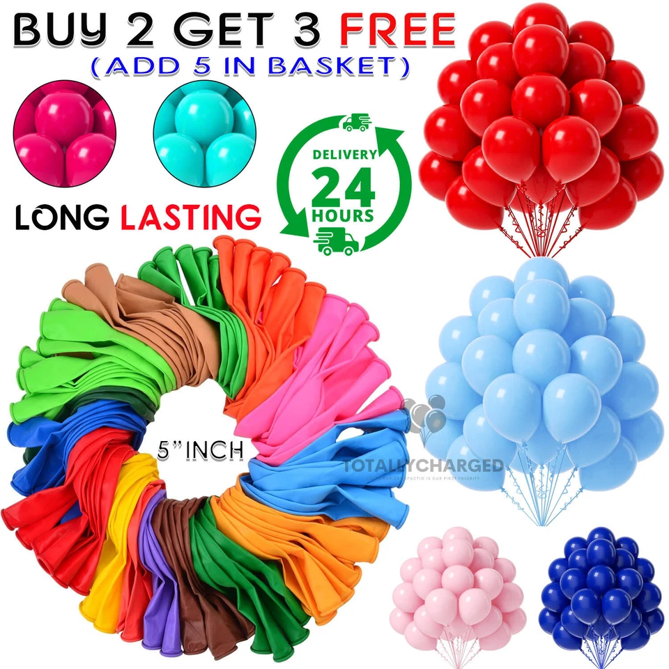 100 X Latex PLAIN BALOON BALLONS helium BALLOONS Quality Party Birthday Wedding - Image 1 of 1