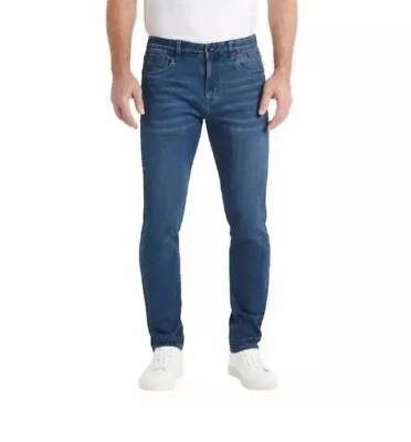 Pantalones de mezclilla azules elásticos bidireccionales calce recto 40 x 34 Kenneth Cole para hombre nuevos con etiquetas Foto 1 de 2