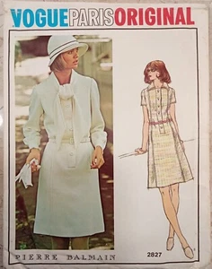 VOGUE Paris Original 2827 Pierre Balmain Vtg 70s Sewing Pattern UNCUT Dress 16 - Picture 1 of 6