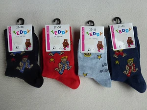 Hudson Teddy Winter Pattern Kids Socks Size 23-38 66% Cotton New - Picture 1 of 6