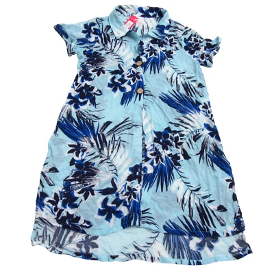 Xhilaration Mujer Talla S Manga Corta Natación Cubre Aberturas Laterales Azul Tropical Foto 1 de 4