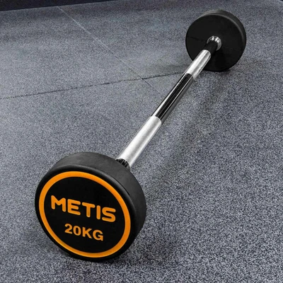METIS Langhanteln aus Gummi [10 kg - 30 kg] | Krafttraining Gewichtheben Fitness