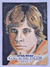 2013 Star Wars Galactic Files S2 Luke Skywalker Sketch Card by Brandon Gallo