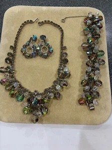 AMAZING D&E JULIANA RHINESTONE AURORA BOREALIS BRACELET EARRINGS NECKLACE - Picture 1 of 12