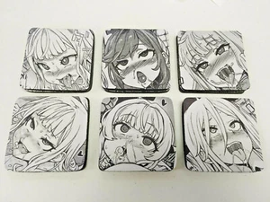 Quadratische Anime Lewd Hentai Ahegao Untersetzer Sets 6 Stile (2 Untersetzer pro Stil) - Bild 1 von 20