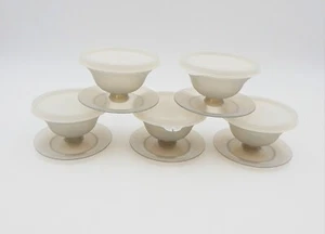 Tupperware Pudín Parfait Gelatina Postre Tazas Transparentes 754-33 Tapas 733-5 Juego/5 - Imagen 1 de 6