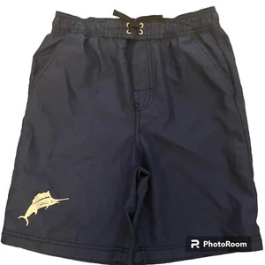 TOMMY BAHAMA Boys Navy Blue Swim Shorts Boardshorts Size M (10-12) Marlin Logo - Picture 1 of 3