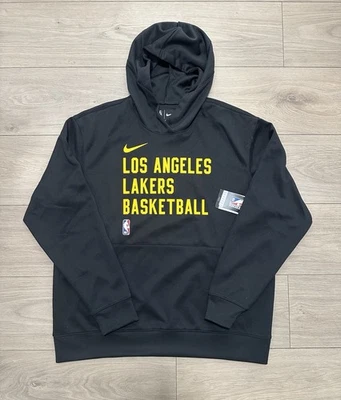 Lakers Negro Suéter Sudadera con Capucha Nueva Talla Grande Calentamiento Tiro Jersey Nike Foto 1 de 4