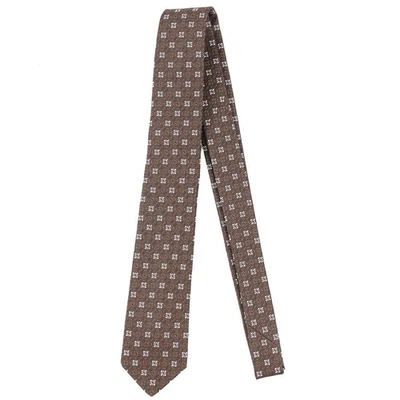 Corbata Luigi Borrelli Napoli estrecha 2 3/8" marrón chocolate floral tejida seda nueva Foto 1 de 3