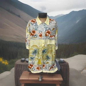 JACK HOLLYWOOD Men's Hawaiian XXL Lightweight Tropical Hibiscus Shirt - Picture 1 of 14